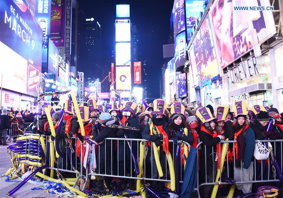 U.S.-NEW YORK-TIMES SQUARE-NEW YEAR CELEBRATION