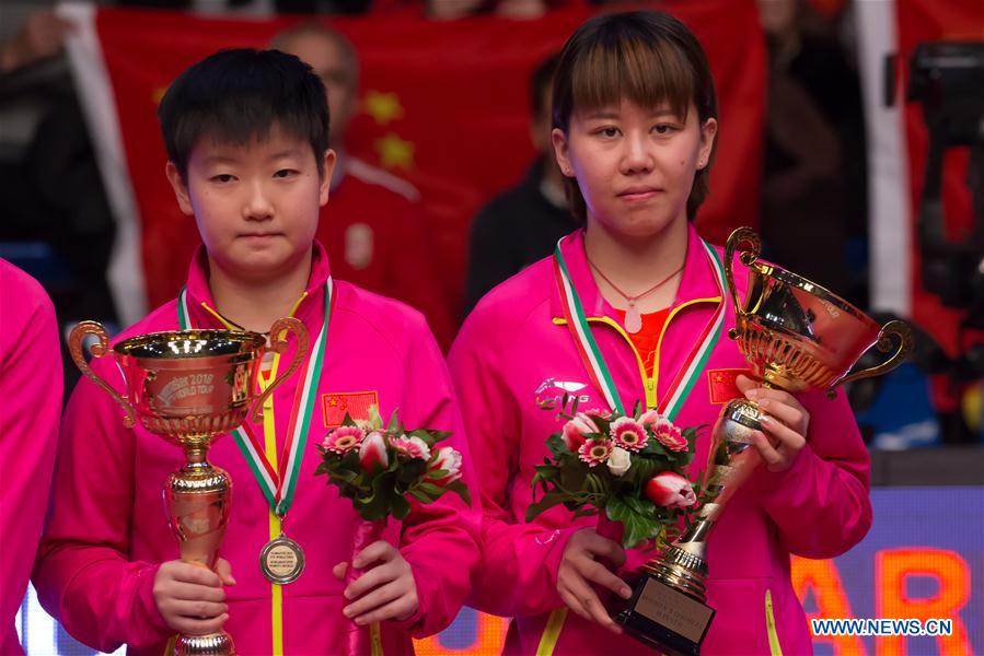 (SP)HUNGARY-BUDAPEST-ITTF WORLD TOUR-HUNGARIAN OPEN-WOMEN'S DOUBLES