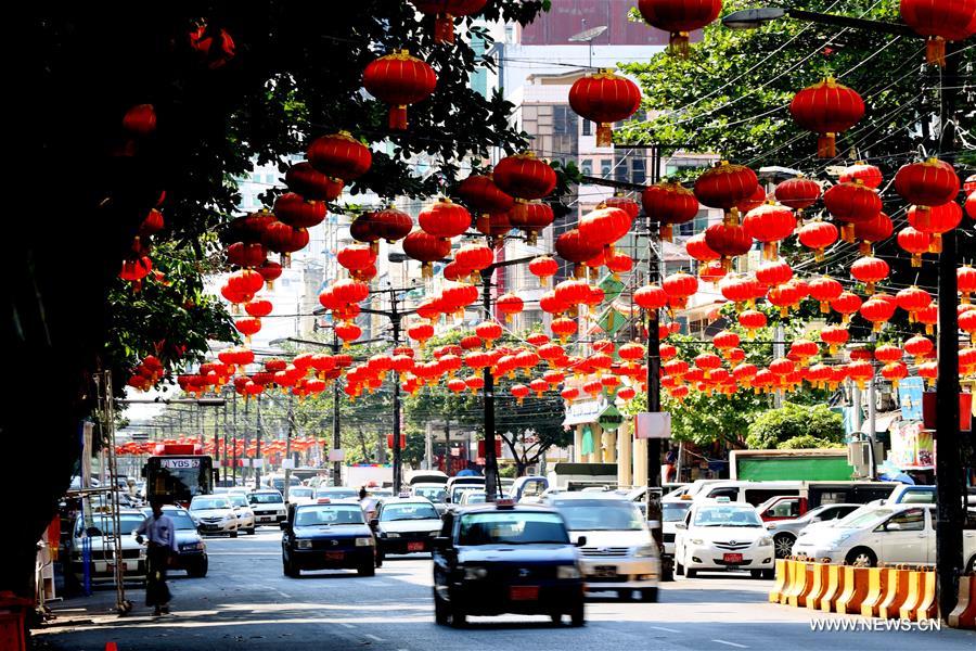 MYANMAR-YANGON-CHINESE NEW YEAR-DECORATION