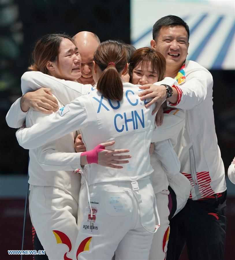 (SP)INDONESIA-JAKARTA-ASIAN GAMES-FENCING-WOMEN'S EPEE TEAM