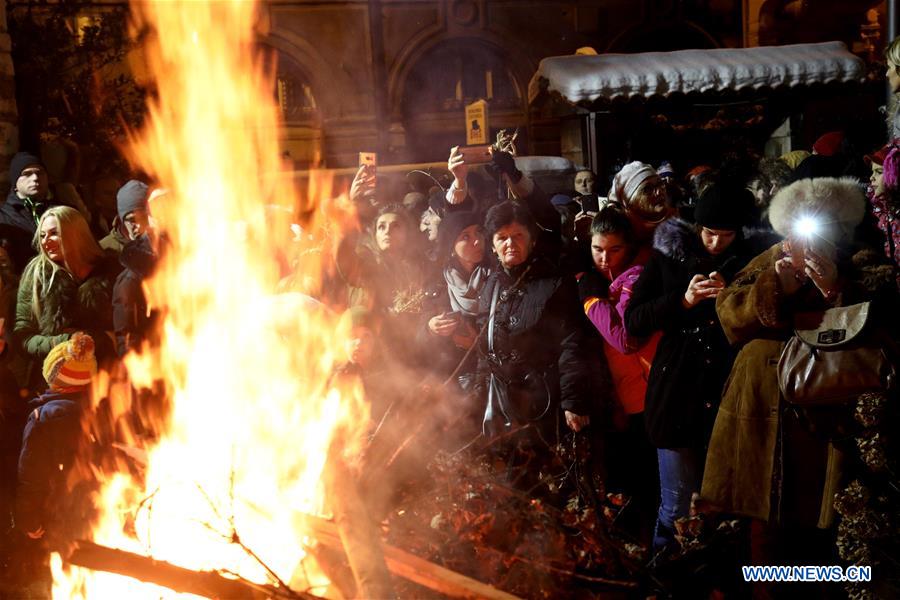 BOSNIA AND HERZEGOVINA-SARAJEVO-ORTHODOX-CHRISTMAS EVE