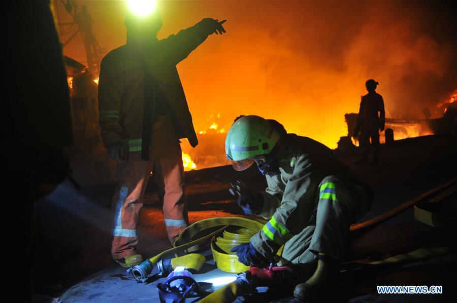 INDONESIA-JAKARTA-FISHING BOAT-FIRE