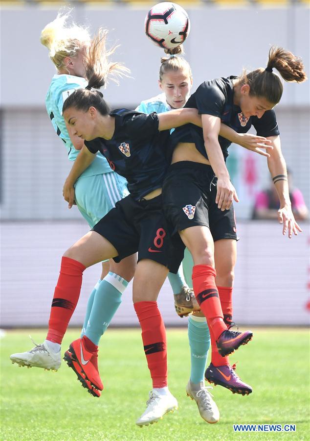 (SP)CHINA-WUHAN-FOOTBALL-INTERNATIONAL WOMEN'S FOOTBALL TOURNAMENT WUHAN 2019-3RD PLACE FINAL-RUSSIA VS CROATIA