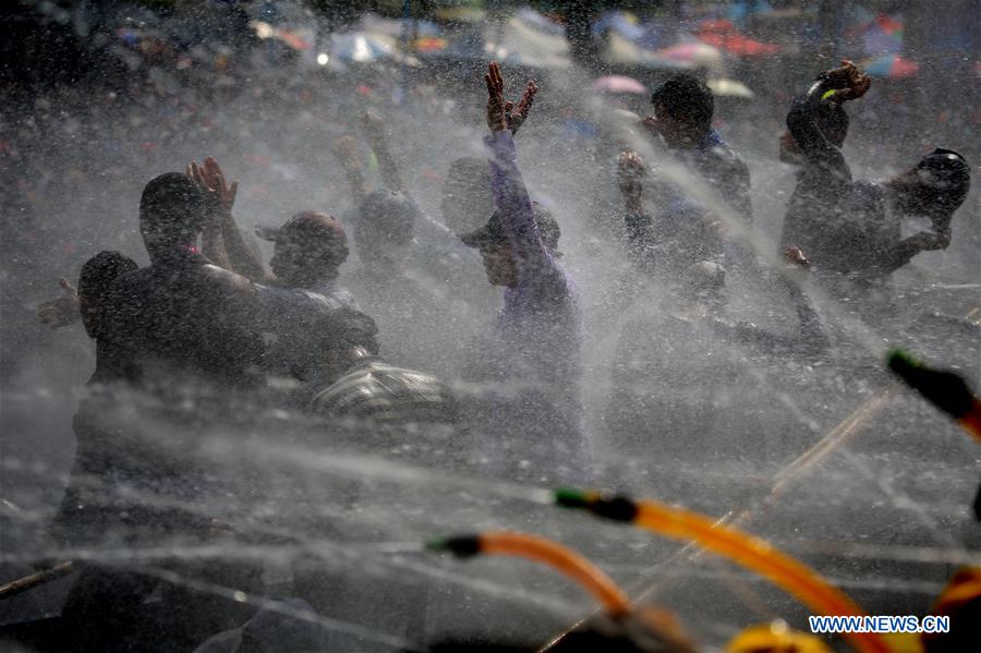 MYANMAR-YANGON-WATER FESTIVAL