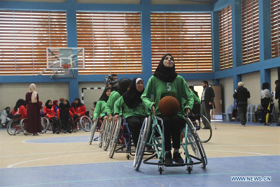 (SP)MIDEAST-GAZA-WHEELCHAIR-WOMEN-BASKETBALL-MATCH