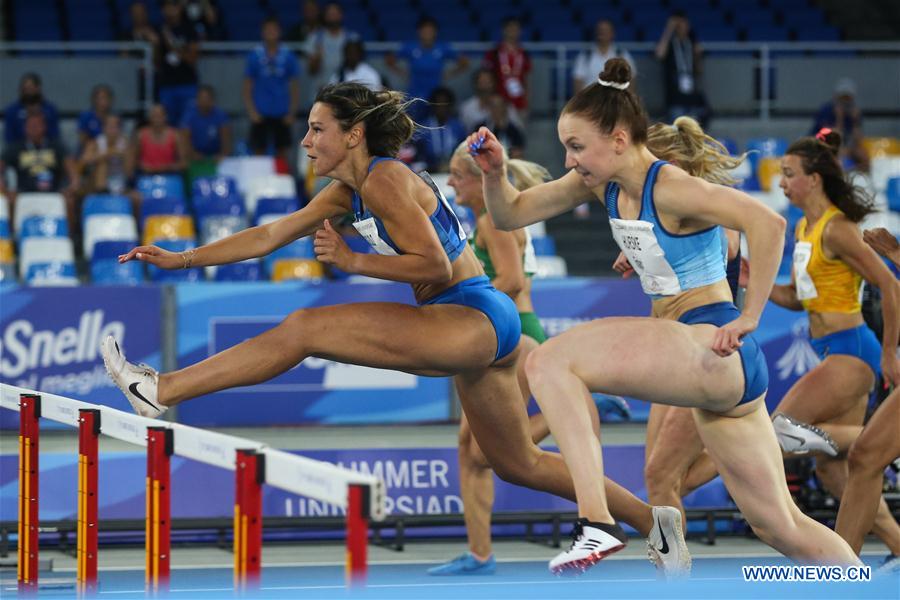 (SP)ITALY-NAPLES-SUMMER UNIVERSIADE-ATHLETICS-WOMEN'S 100M HURDLES-FINAL