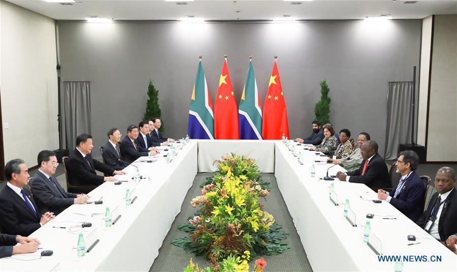 BRAZIL-BRASILIA-XI JINPING-RAMAPHOSA-MEETING