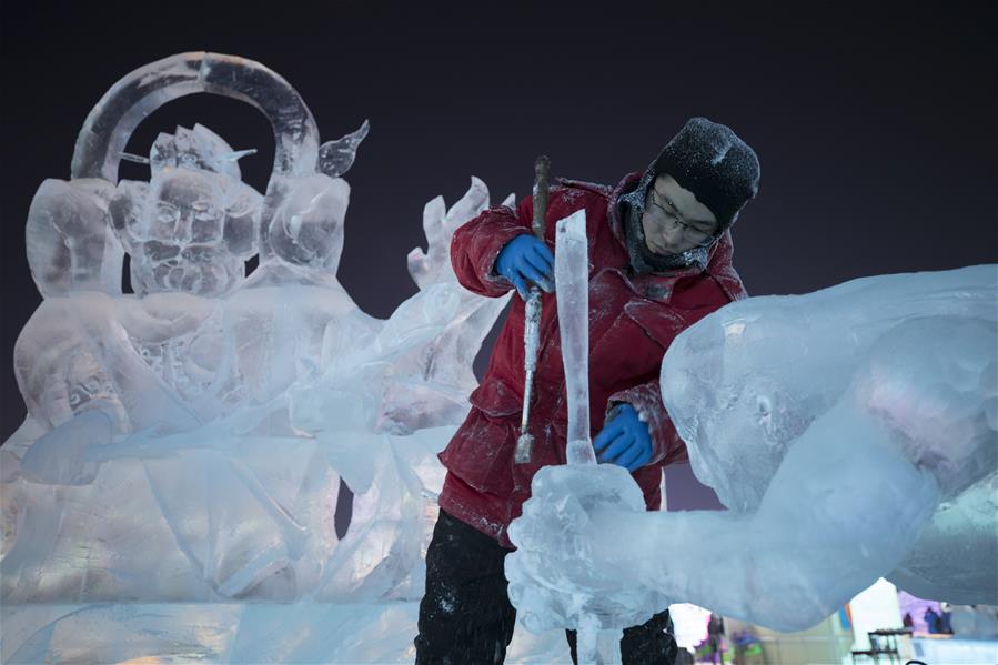 CHINA-HEILONGJIANG-HARBIN-ICE SCULPTURE-CHAMPIONSHIP (CN)