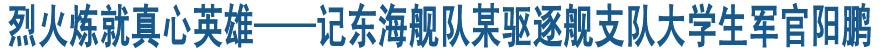 烈火炼就真心英雄——记东海舰队某驱逐舰支队大学生军官阳鹏