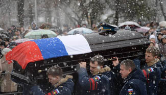 Memorial service to Russian pilot Oleg Peshkov held in Russia