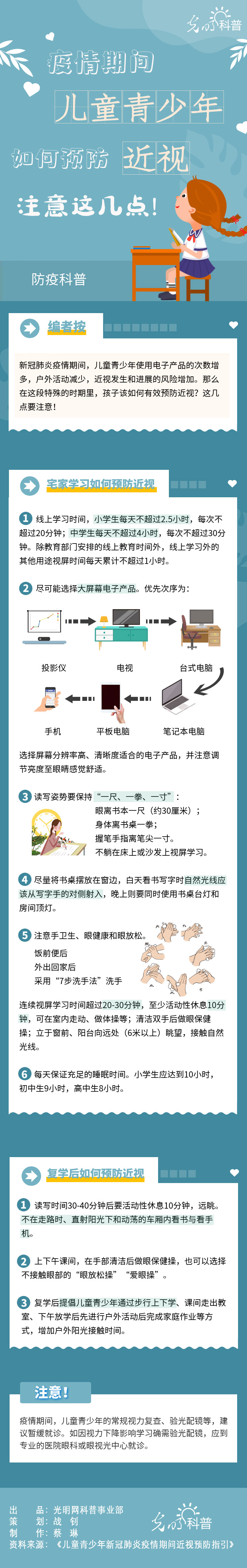 【防疫科普】疫情期间儿童青少年如何预防近视？注意这几点！